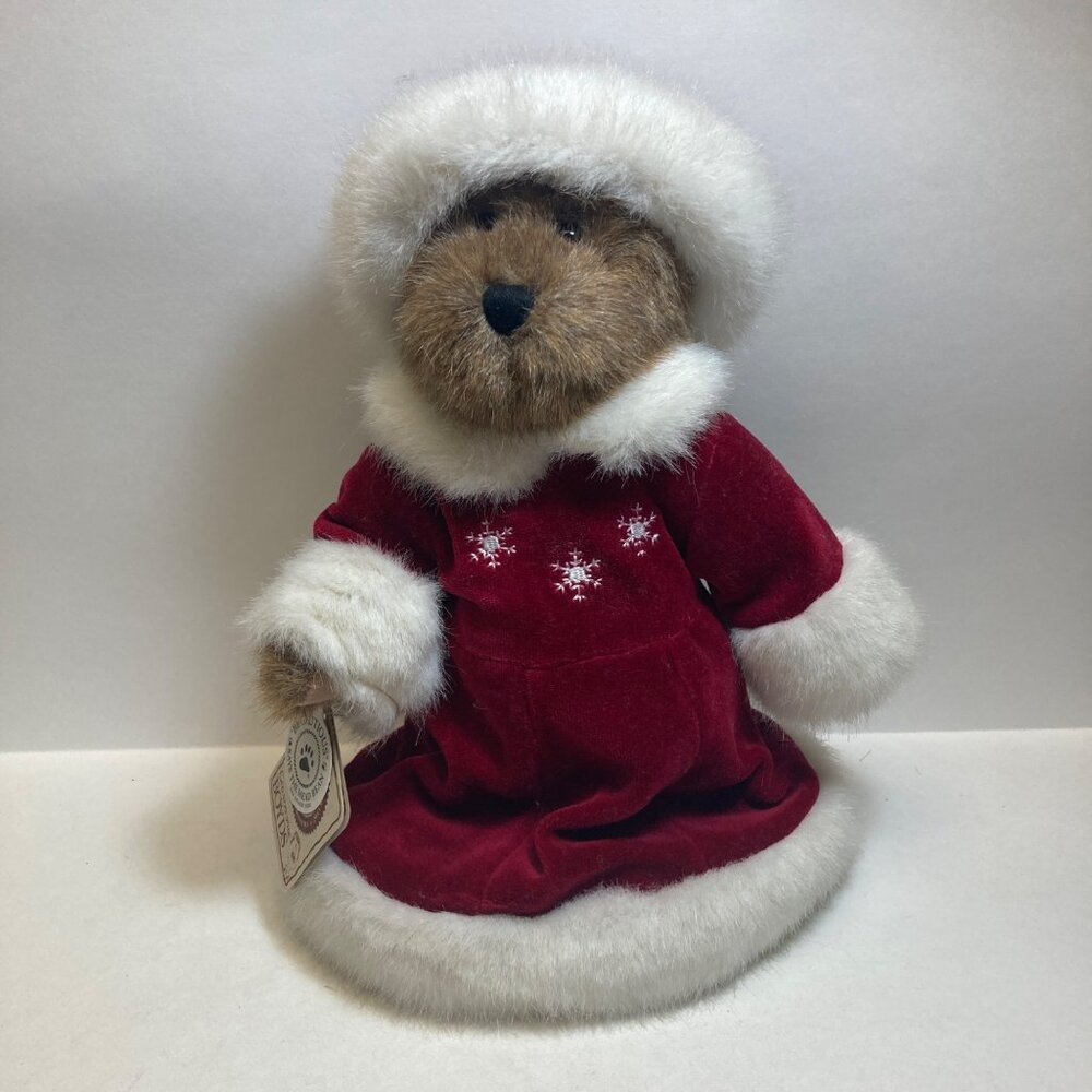 Boyds Bears Anastasia Bearskoff 2001 Holiday Velvet Dress Vintage Teddy 10 in